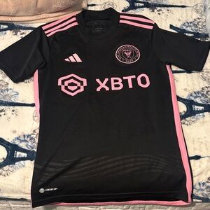 adidas Kids Black and Pink Soccer Jersey